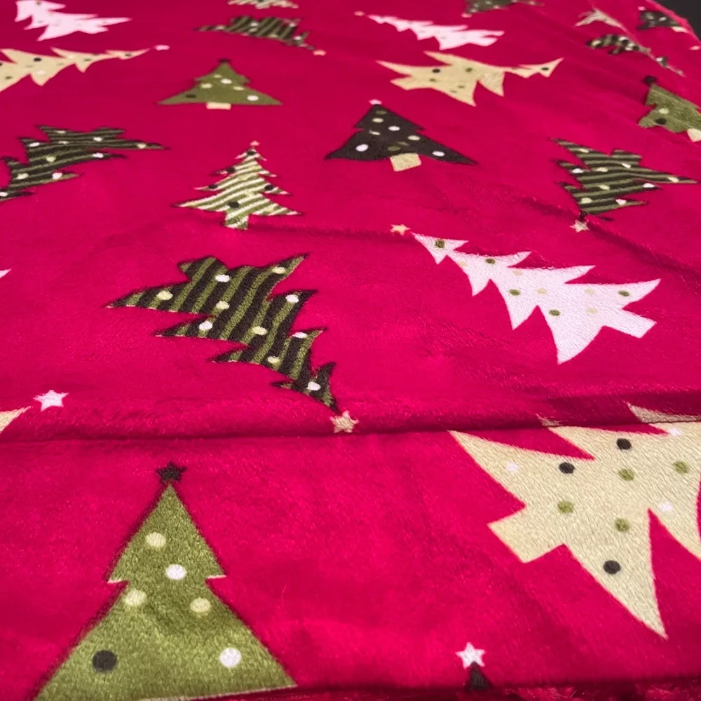 Christmas Throw Blanket Double Thick Fleece Velour 58